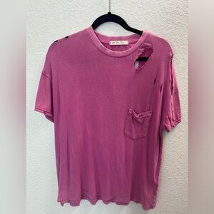 Free People Rubi Ripped Pocket Tshirt